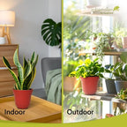 Headwind Traverse Planters – 10" 2 Pack Plastic Plant Pot in Brick Red - Indoor & Outdoor Pots for Plants with Drainage - Decorative Plant Pot, Flower Pots Outdoor for Garden by Robert Allen - Image 7