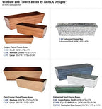 Achla Designs Plain Copper Window Flower Box Planter- Medium (23 1/4"L x 7 3/4"W x 7 1/2"H) - Image 7