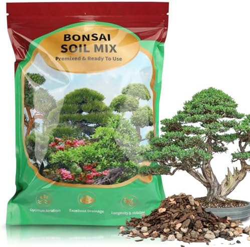 Bonsai Soil Mix 10qt, Potting Soil Mix Ready to Use for Bonsai Tree and Indoor Plants, Composed of Akadama, Lava Rock, Prumice, Bark by Omitgoter