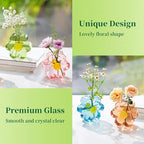 Hewory Small Colorful Vase for Flower: 4PCS Pastel Bud Vase for Centerpiece - Image 6
