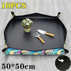 50CM Planting Mat Oxford Cloth Plant Repotting Foldable Waterproof Gardening Potting Pad Flower Pots Transplanting Mats for Indoor Plant Repotting(50x50cm-10PCS) - Image 2