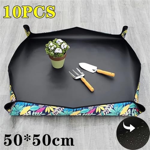 50CM Planting Mat Oxford Cloth Plant Repotting Foldable Waterproof Gardening Potting Pad Flower Pots Transplanting Mats for Indoor Plant Repotting(50x50cm-3PCS) - Image 2
