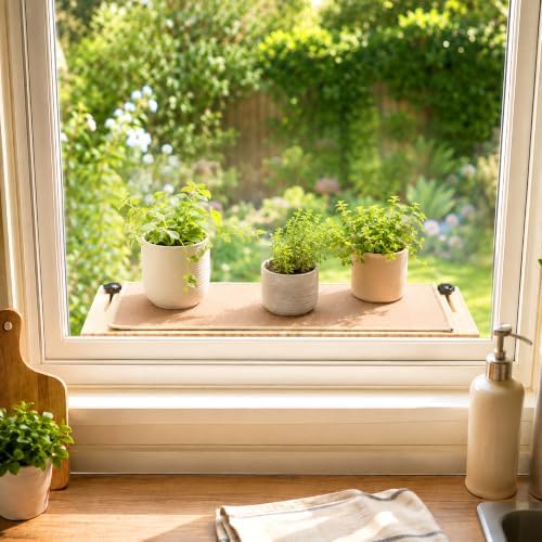 Adnee Natural Wood Window Sill Plant Shelf, Adjustable Window Sill Extender - Image 5