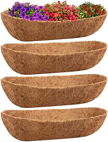 Legigo 4 Pack Trough Coco Liners for Planters- 36 Inch Window Box Liners by Legigo