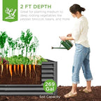 Best Choice Products 6x3x2ft Outdoor Metal Raised Garden Bed, Deep Root Box Planter for Vegetables, Flowers, Herbs, 269 Gallon Capacity, 100% Non Toxic Materials - Gun Metal - Image 3