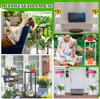 2 Tier Plant Stand Indoor Tall, White Corner Tiered Round Plant Stand for Indoor Multiple Plants, Metal Flower Pot Stands Outdoor Holders Plant Shelf Display Rack for Balcony Living Room - Image 7