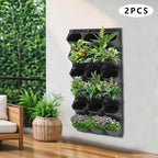 36 Pockets Self Watering Wall Mounted Vertical Planter,Wall Hanging Planters for Outdoor Plants,Stackable Flower Pot Holder Decor Plant Stand Vegetables Plant Hanger Box,180 lbs Load (Black) - Image 6