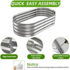 Galvanized Oval Raised Garden Bed, 4 x 2 x 1 ft 2-Pack, Metal Planter Box with Open Base. DIY Outdoor Gardening Kit for Backyard & Patio, Ideal for Vegetables, Flowers & Herbs, Silver - Image 4