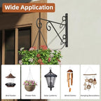 PROWORX 4 Pack 16 Inch Plant Hangers Outdoor Bracket, Indoor Wall Mount Metal Heavy Duty Rust-Resistant Bird Feeder Plant Hooks for Hanging Planters, Flower Baskets, Black - Image 2