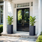 Kante Accent Column Square Charcoal Concrete Planter 23.6" H, Outdoor - Image 5