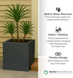 Tierra Verde Self-Watering Planter, Citadel Horizon, 13.5"x14", Black - Image 6