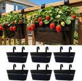 LaLaGreen Outdoor Rail Planter (17 in, 6 Pack) Black Metal Deck Fence Pots by L%C3%A1L%C3%A1Green