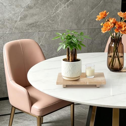 Natural Travertine Tray Pedestal Stand, Stone Riser for Bathroom & Kitchen - Image 5