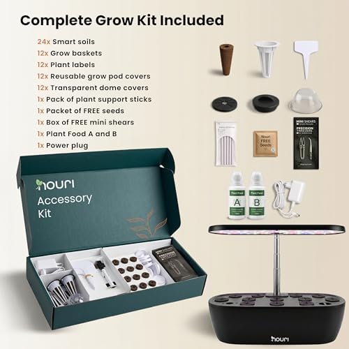 Nouri Hydroponics Growing System, 12 pod APP Smart Indoor Herb Garden Kit with LED Grow Lights, Hydroponic Herb Garden Indoor for Plant Lovers, Gardeners, Kitchen, Lettuce Seeds Included - Image 2