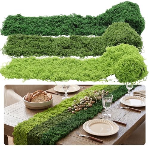 6 Artificial Moss Mat Roll for Wonderland Party, 3.9 x 47 Inch, Multicolor by Zeyune