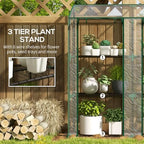 Outsunny Lean-to Greenhouse with 3 Tier Shelves 56.3" x 18.1" x 59.4" Clear - Image 4