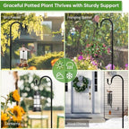 Upgraded Adjustable Shepherds Hooks for Outdoor Indoor, 63 Inch Wind Chime Stand, Shepherds Hooks for Hummingbird Feeders, Hanging Plants, Lanterns, Wind Chime - Image 6
