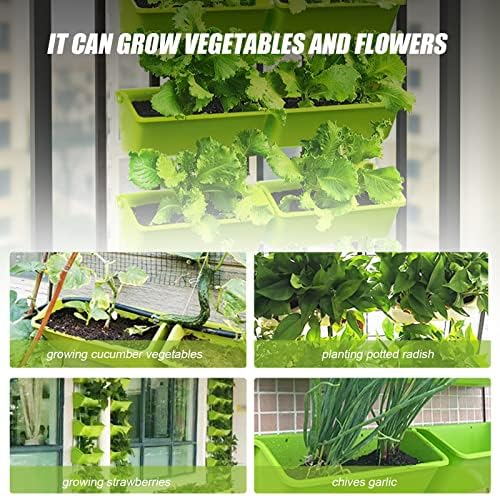 8 Pockets Garden Vertical Planter, 4 Tier Wall Mounted Hanging Planter Flower Garden Care Set For Flowers, Vegetables Or Herb Garden Indoor Outdoor Hanger Wall Hanging Home Decor (Tender Green) - Image 5
