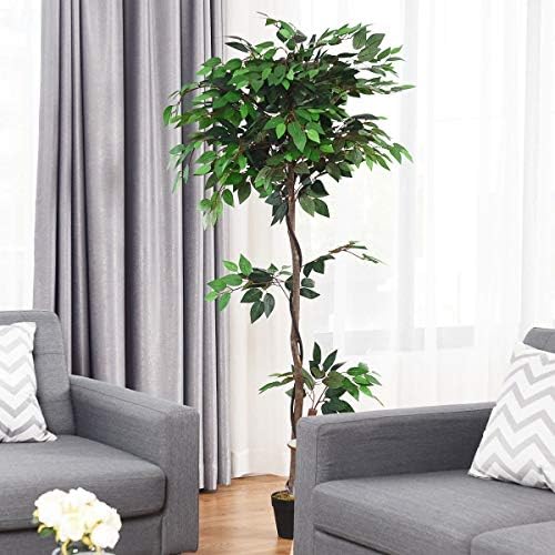 BestComfort 5.5 Feet Artificial Ficus Silk Tree, Decorative Indoor House Fake Plant, Artificial Leafy Tree Faux Potted Indoor Floor Plant for Home Office Decor - Image 7