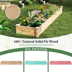 GIANTEX Wooden Raised Garden Bed with 2 Planter Boxes & Dividers, 90"x25"x10" Raised Bed for Flowers Vegetables Fruits Herbs Gardening Planting, Outdoor Garden Box for Patio Backyard Lawn (1) - Image 6