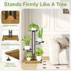 iDavosic.ly 3 Tier Plant Stand Indoor Outdoor, Tiered Corner Shelf, Black - Image 3
