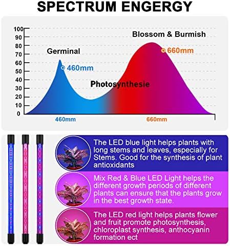 LED Grow Lights for Indoor Plants, 80W Plant Grow Lights Full Spectrum Auto ON Off with 3/9/12H Timer, 9 Dimmable Lightness Clip-On Desk Grow Lamp Bulbs (4 Heads) - Image 6
