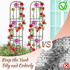 Metal GardenTrellis, Arched Fence Trellis Plant Support Trellises, Supporting Plants Outdoor Decoration for Climbing Plants Lawn Yard Patio Backyard Wall Brackets (Bird+Pink Flower) - Image 4