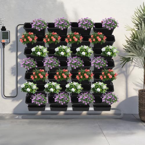 56 Pockets Living Wall Planter, Self Watering Wall Planter, Wall Mounted Planters, for Indoor Outdoor Balcony, Grow Herbs Vegetables Flowers - Image 4