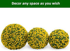 15.7 Inch Artificial Hanging Topiary Balls Set of 2, Faux Flower Balls for Garden Patio Wedding Valentine's Day Decor, Outdoor Indoor Hanging Decorations for Porch Front Door Party, Yellow - Image 7