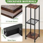 Dipion 3 Tier Pedestal Stand,40 Inch Tall Plant Stand Indoor,Rustic Brown - Image 2