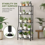 Livilord 5-Tier Plant Stand Indoor Outdoor, 64" Tall Metal Ladder Shelf for Multiple Flower Pot Holder, Waterproof Corner Garden Rack for Balcony Living Room, Black - Image 4