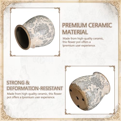 Ceramic Scroll Planter 6.5 Inch, Gray - Image 3