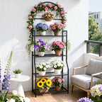 VGMiu 4 Tier Plant Stand Indoor Outdoor, Metal Plant Shelf for Multi Plants - Image 3
