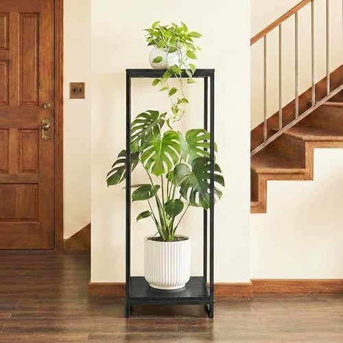 34" Tall 2-Tier Corner Plant Stand Indoor, Black - Image 5