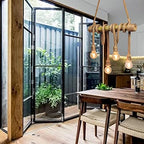 Arturesthome 4 Heads Hemp Rope Bamboo Pendant Light for Restaurant Cafe - Image 5