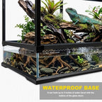 36"x18"x18" Reptile Terrarium, Modular Aluminum-Frame Glass Vivarium for Desert Reptiles Such as Adult Bearded Dragons, with Lock, Cable Port, Waterproof Deep Base & Adjustable Vents - Image 5