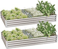 8x4x1ft (2 Pack) Raised Garden Bed Kit, Galvanized Planter Box Outdoor, Metal Raised Garden Beds for Flower,Vegetables, Herb,Silver by kingddeergardenbed