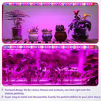 iPower 40W LED Plant Grow Light Strips Full Spectrum for Indoor Plants with Auto ON/Off 3/9/12H Timer, 10 Dimmable Levels 48 LEDs Per Tude, for Hydroponics Succulent - Image 5