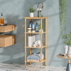 AmazerBath Bamboo Bathroom Shelf, 4-Tier Bathroom Storage Shelf, Multifunctional Storage Rack for Living Room Bedroom Kitchen, Space Saver - Image 7