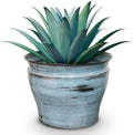 Headwind Glazed Ironstone Vanhorne Collection – 10" Azure Blue Decorative Plant Pot – Lightweight & Triple Coated w/Drainage Flower Pots for Indoor Plants & Outdoor Planter Use by Robert Allen by Headwind