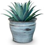 Headwind Glazed Ironstone Vanhorne Collection – 10" Azure Blue Decorative Plant Pot – Lightweight & Triple Coated w/Drainage Flower Pots for Indoor Plants & Outdoor Planter Use by Robert Allen by Headwind