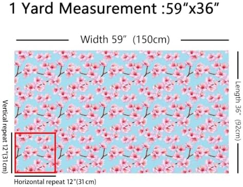 Cherry Blossom Fabric By The Yard, Japanese Floral Upholstery Fabric for - Image 5