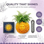 Nebula Colors Fun & Unique Sun Face Hanging Planter Quirky Celestial Decor for Plant Lovers – Indoor Outdoor Flower Basket for Succulents & Small Plants – Decorative Garden Yard Art - Image 5