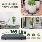 REDHUGO 2PCS Square Plant Caddy with Hidden Wheels, Heavy Duty Rolling Plant Stand Caddy with Wheels, Pot Base for Indoor Outdoor, Gray, 13 inches - Image 3