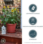 The HC Companies Flower Pot Saucers - Plastic Plant Saucer for Outdoors & Indoors - Traditional Design Plant Pot Trays for Water Drainage - Durable & Stylish Round Plant Tray (14-inch Slate Blue) - Image 3