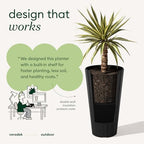 Veradek Column Series Tall Planter - Tapered Outdoor Planter with Shelf - Image 5