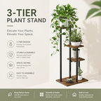 3 Tier Plant Stand Indoor, Tiered Plant Stands for Indoor Plants Multiple, Corner Flower Stand for Living Room, Multi-Layer Vintage Design Plant Shelf - Image 4