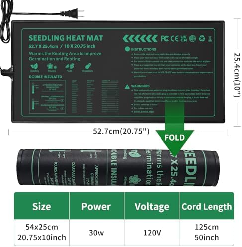 Seedling Heat Mat 6 Pack Durable Waterproof Plant Heating Pad 10"x 20.75" for Germination, Indoor Gardening, Greenhouse - Image 3