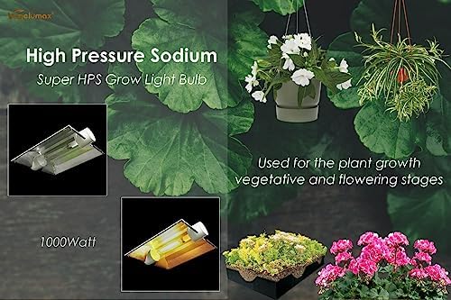 1000Watt Hydroponic High Pressure Sodium HPS Grow Light Bulb Lamp,High PAR Enhanced Red and Orange Spectrums, CCT 2100K, Ultra Bright 140,000 Lumens,E39 Base,2pack - Image 7