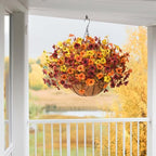 Artificial Fake Hanging Baskets Fall Flowers for Outdoors Decoration - Image 2